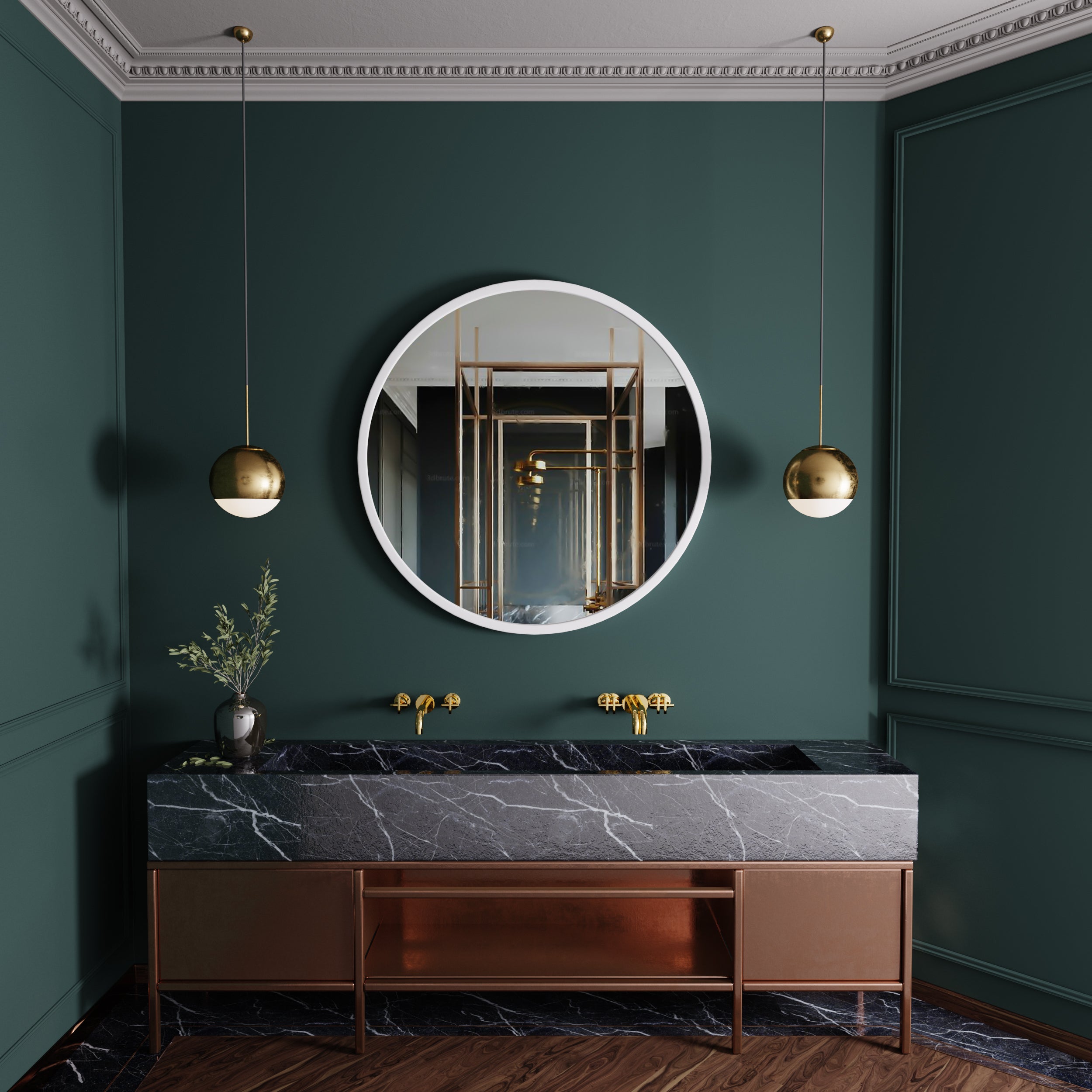 White Metal Frame Glass Mirror. mirrors wall mirrors hanging mirrors vintage mirror