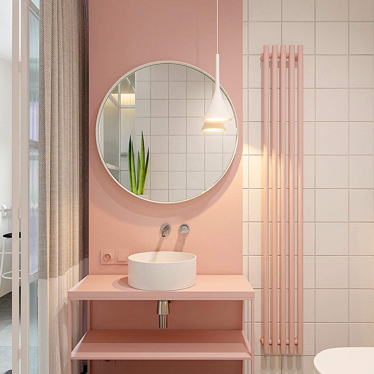 White metal-framed glass mirror for modern homes. mirrors salon black circle mirror ceiling mirror window pane mirror