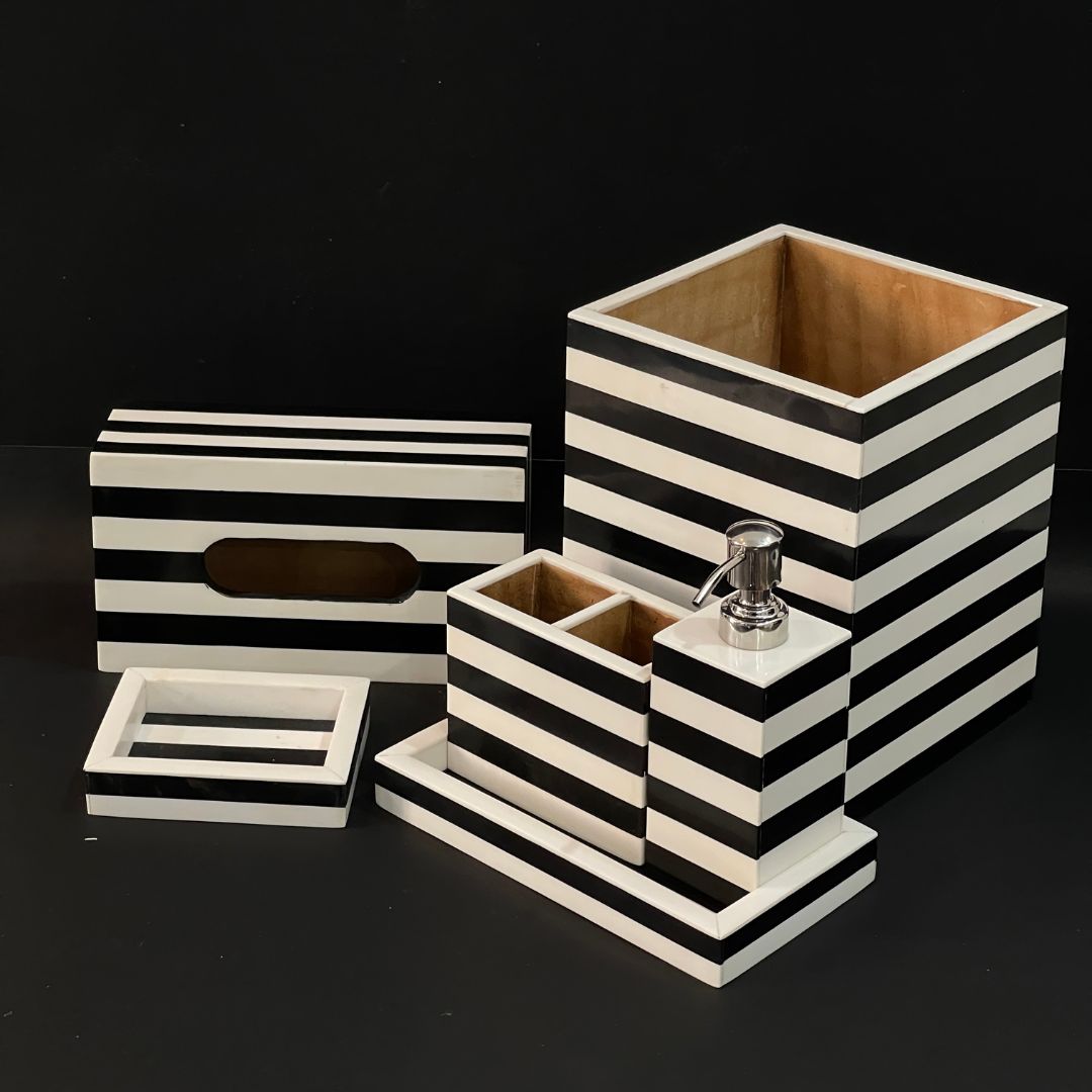 Wooden Bone Bathroom Accessories Set for Rustic Touch