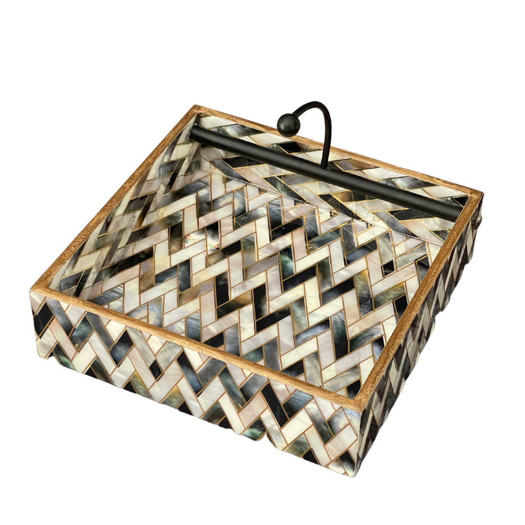 Wooden tissue tray designed for dining tables