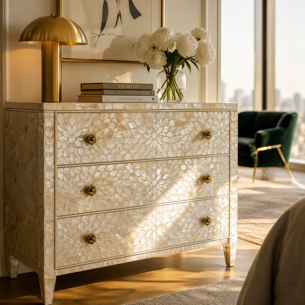 Mother of Pearl Chest of Drawers India | Luxury Custom Inlay