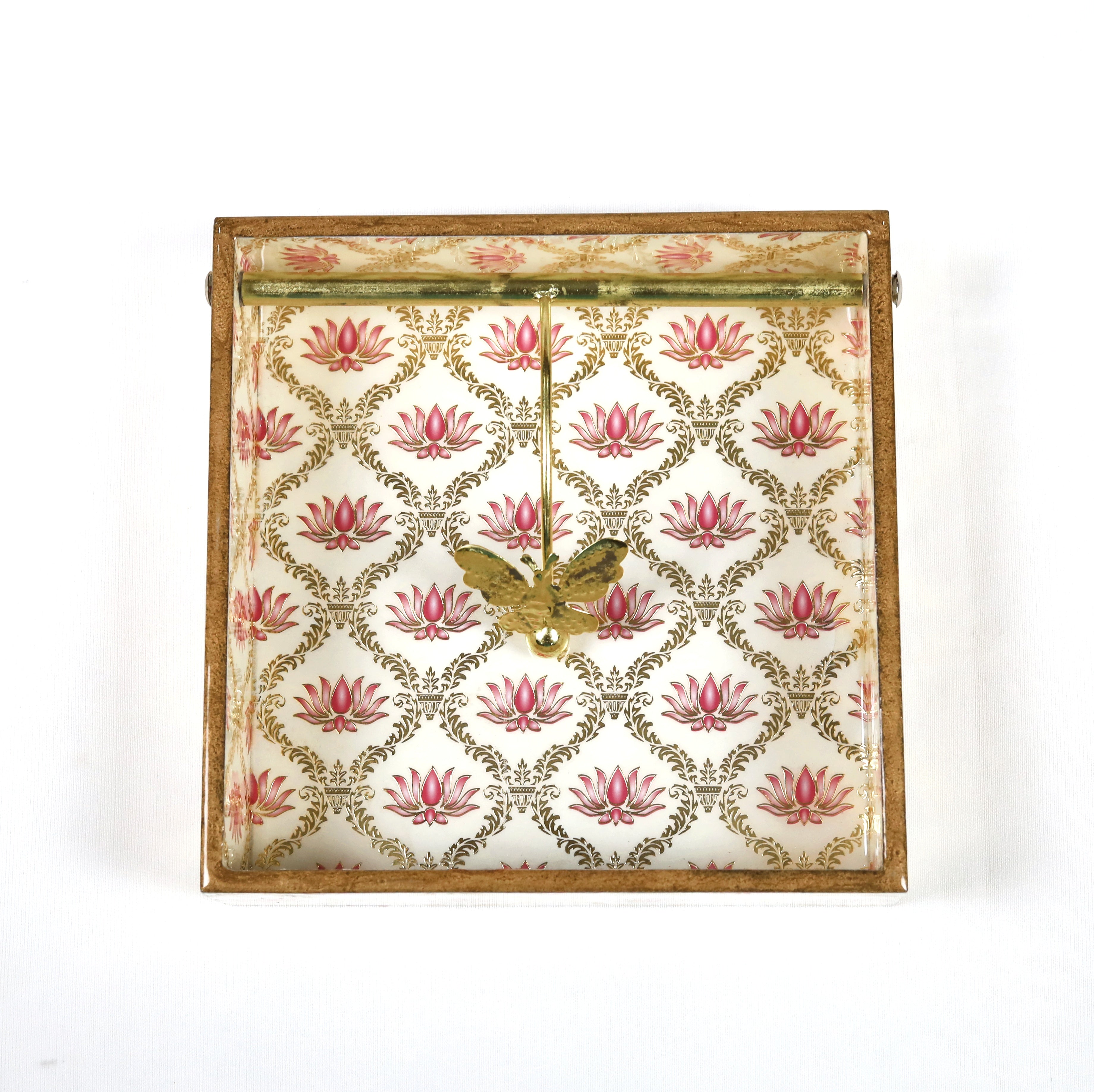 Square Napkin Holder -  Lotus print