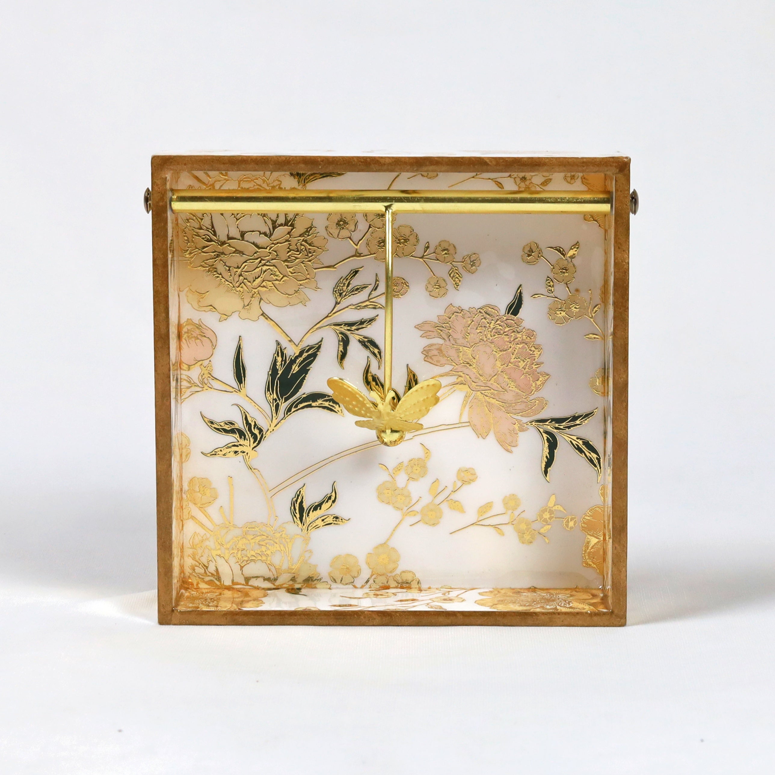 Square Napkin Holder -  White Flower