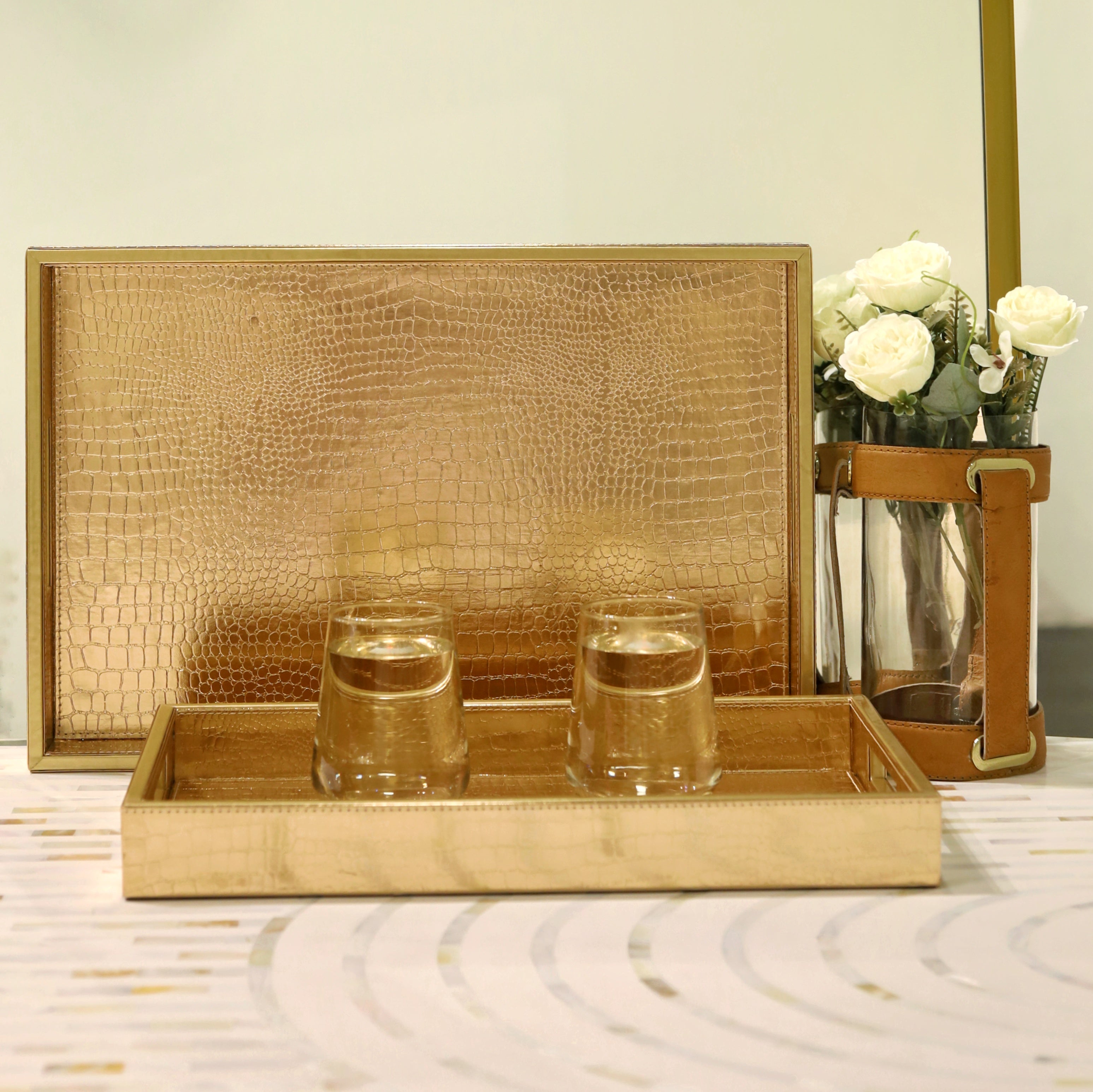 Leather Tray - Set of 2