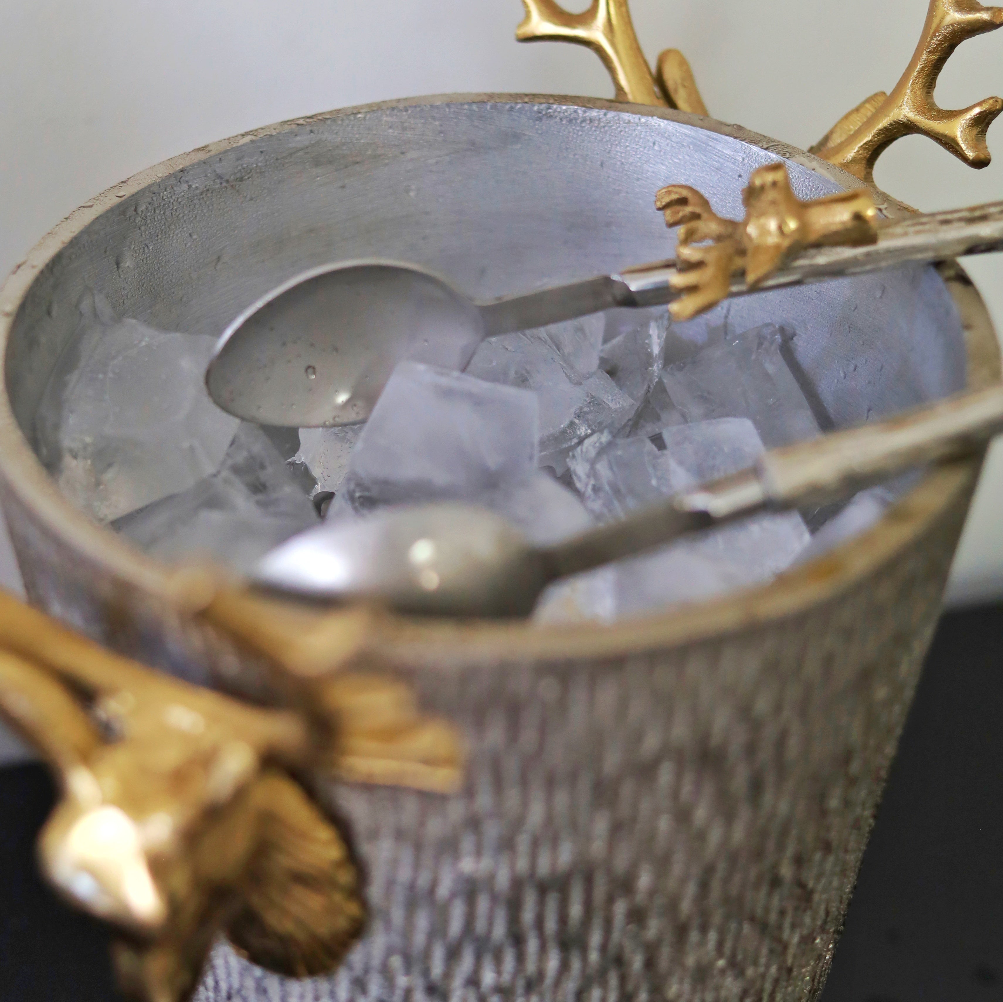 Stag Head Wine Cooler / Ice Bucket - Silver & Gold