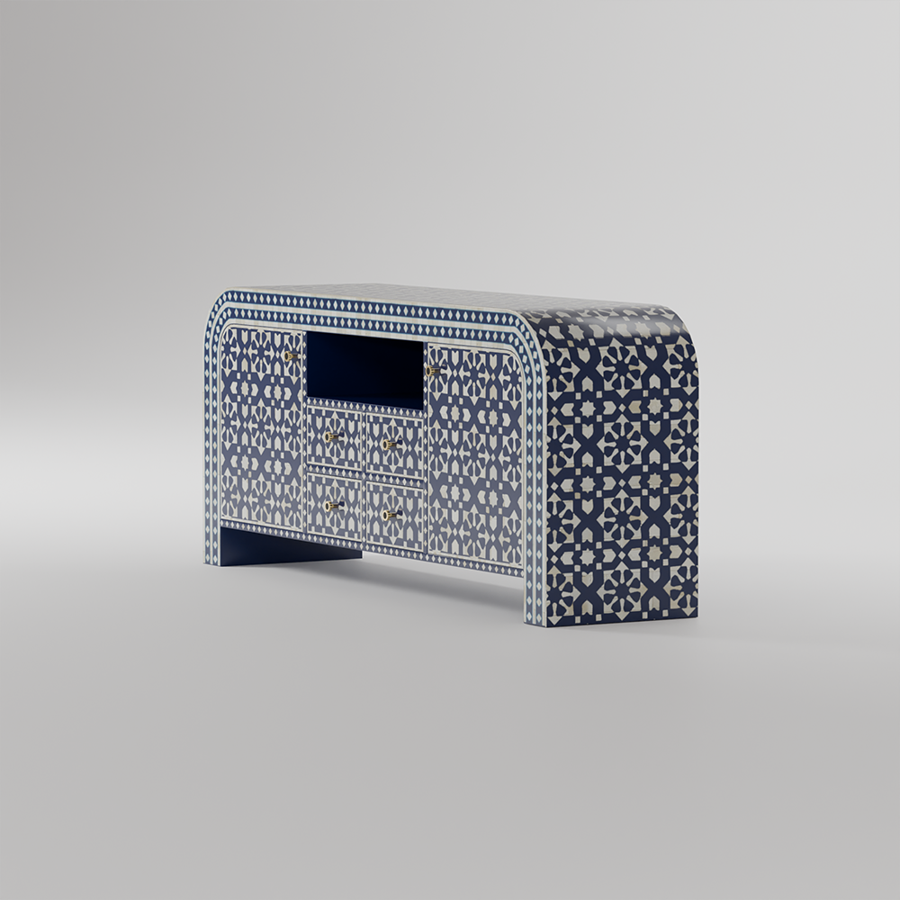 Marrakesh Moroccan Bone Inlay Media Unit