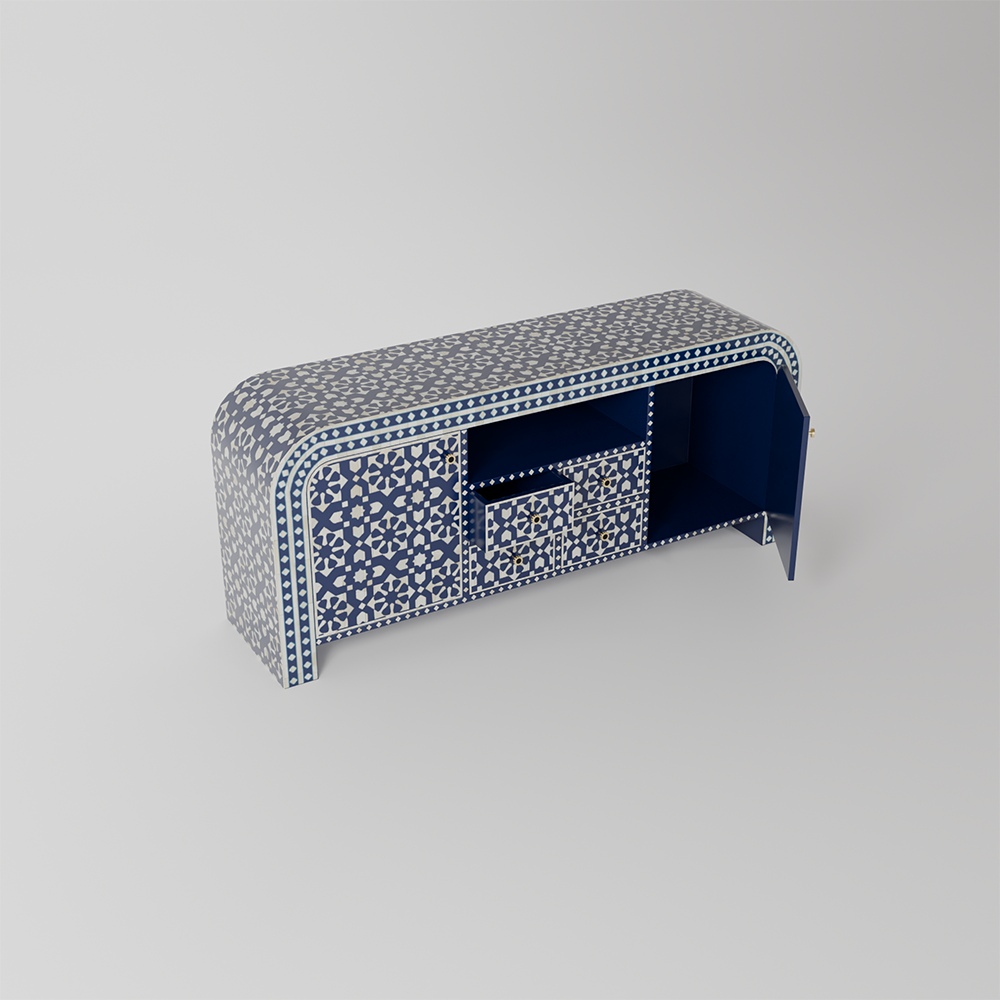 Marrakesh Moroccan Bone Inlay Media Unit