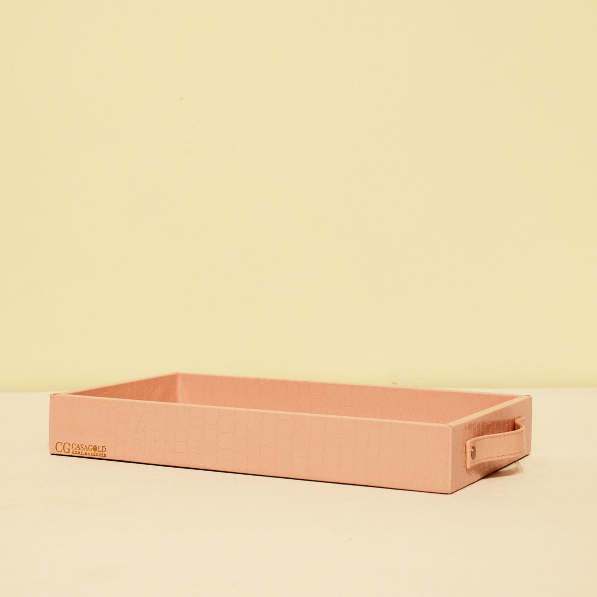 Leather tray with Tissue box Pink
