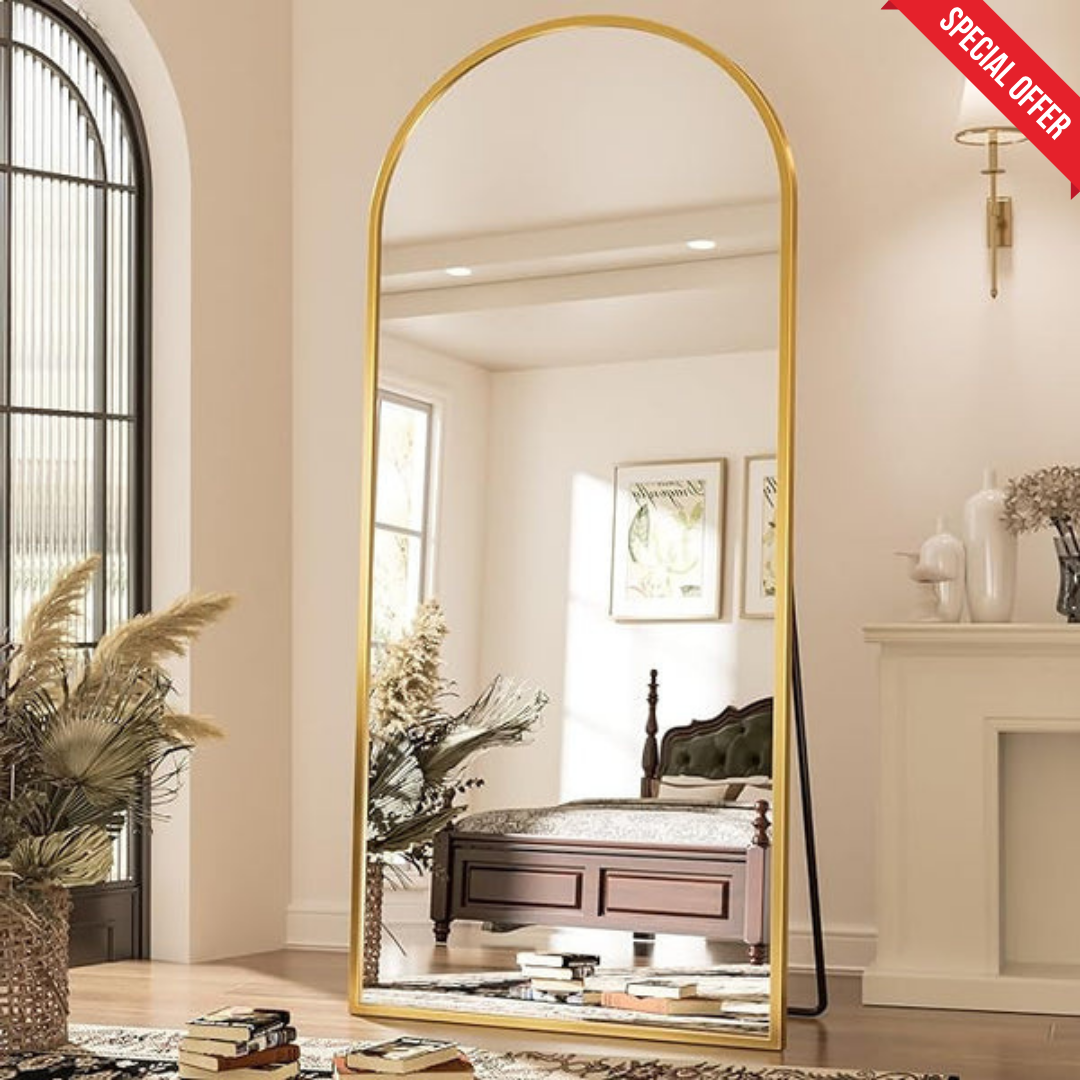 Metal Arch Full Length Mirror with Stand
