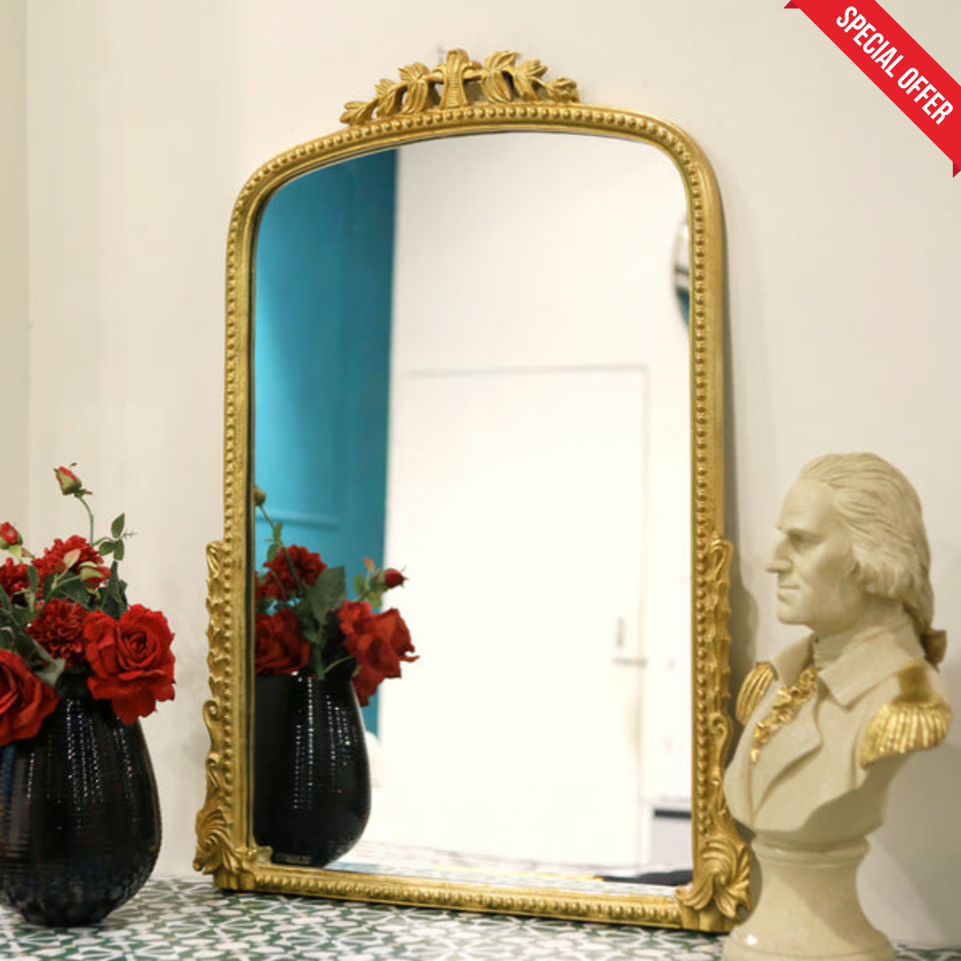 Vintage Gold Primrose Mirror - Medium
