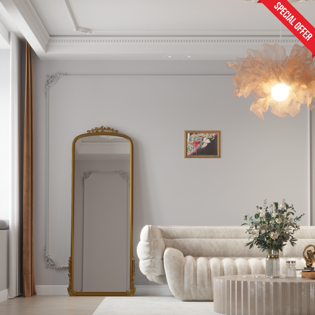 Vintage Gold Primrose Mirror - Large