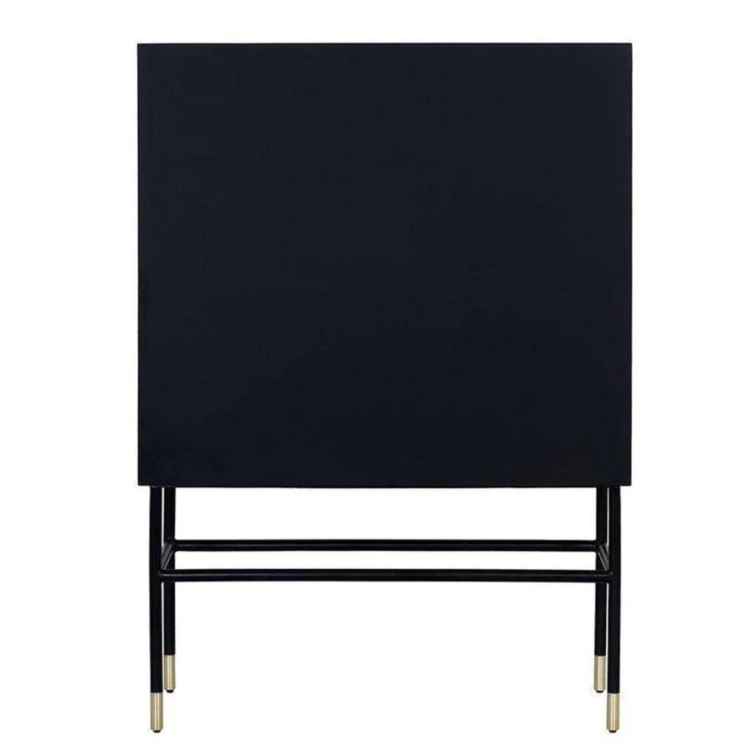 Kingsley Bone Inlay Bar Cabinet - Black