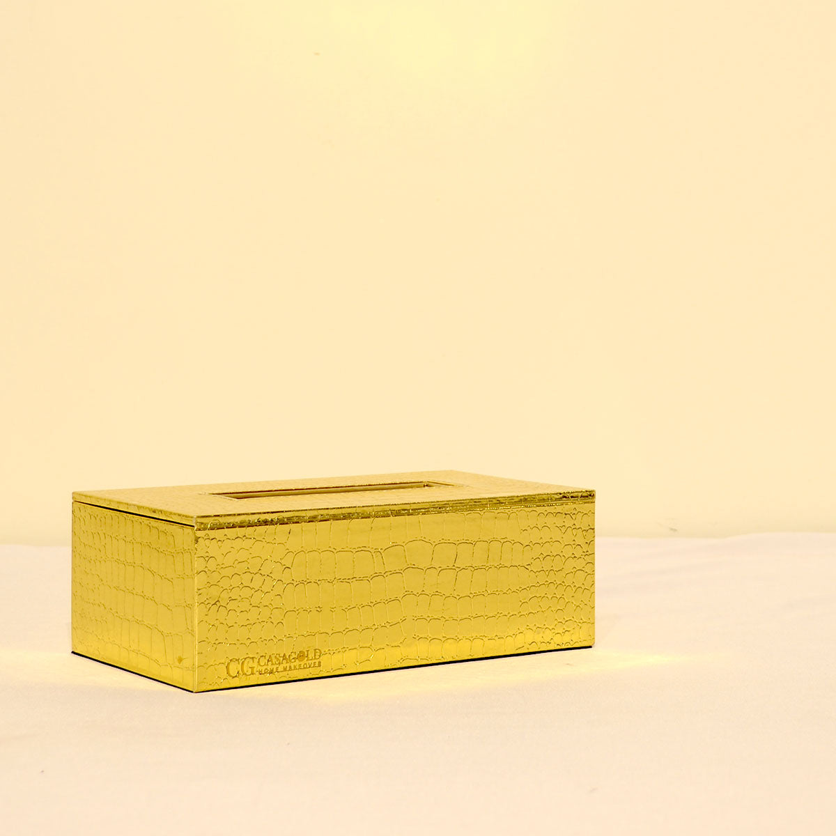 Leather tray with Tissue box Gold