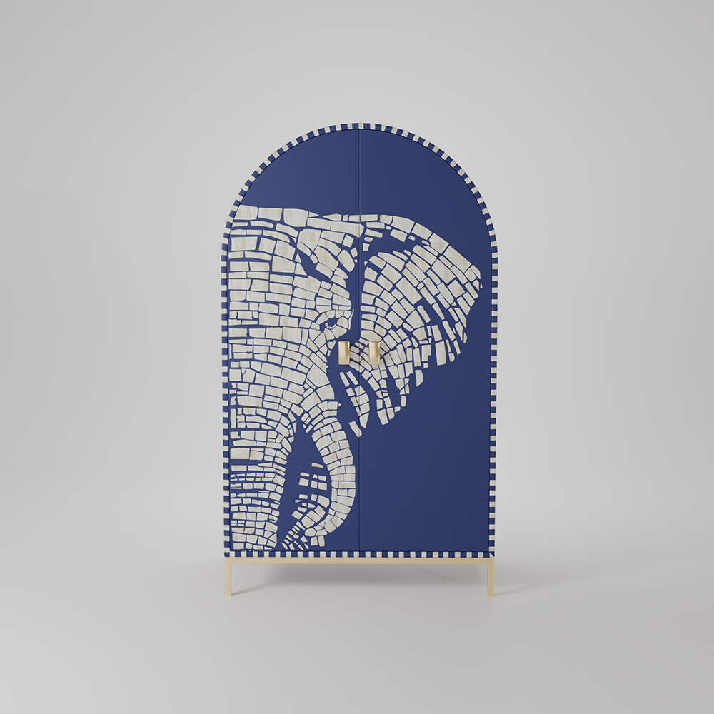 Elephanta Wave Bar Cabinet