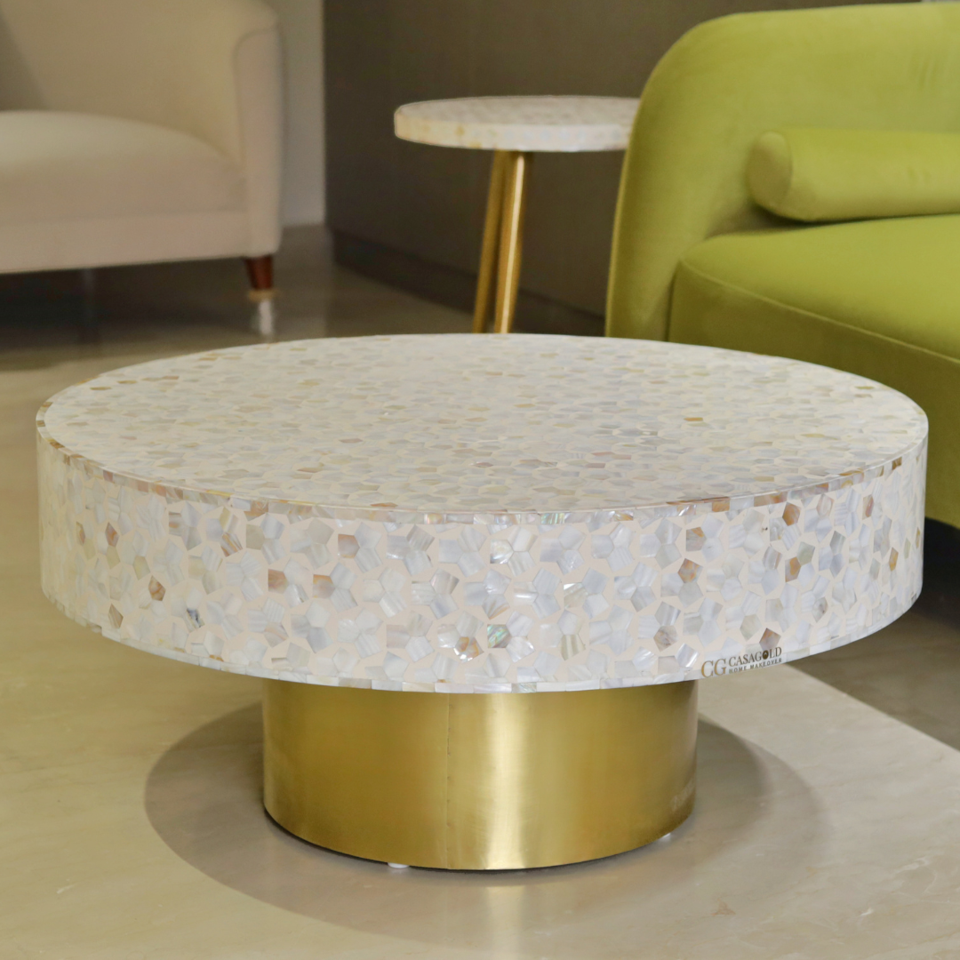 Targua Mother of Pearl Coffee Table - White