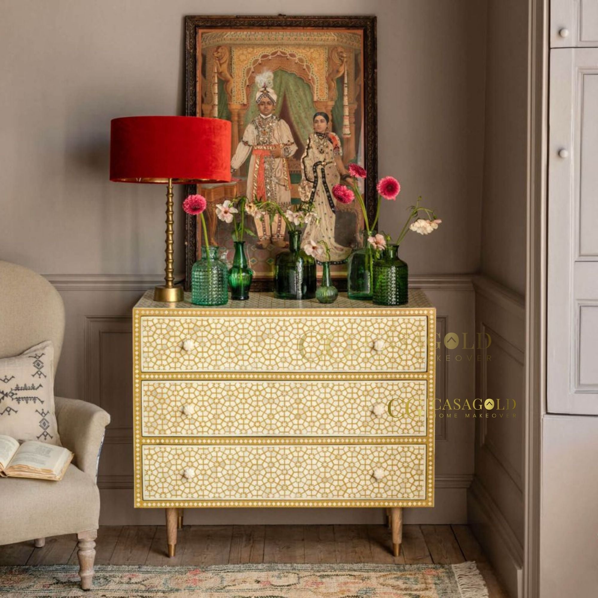 Opulent Star Bone Inlay Chest