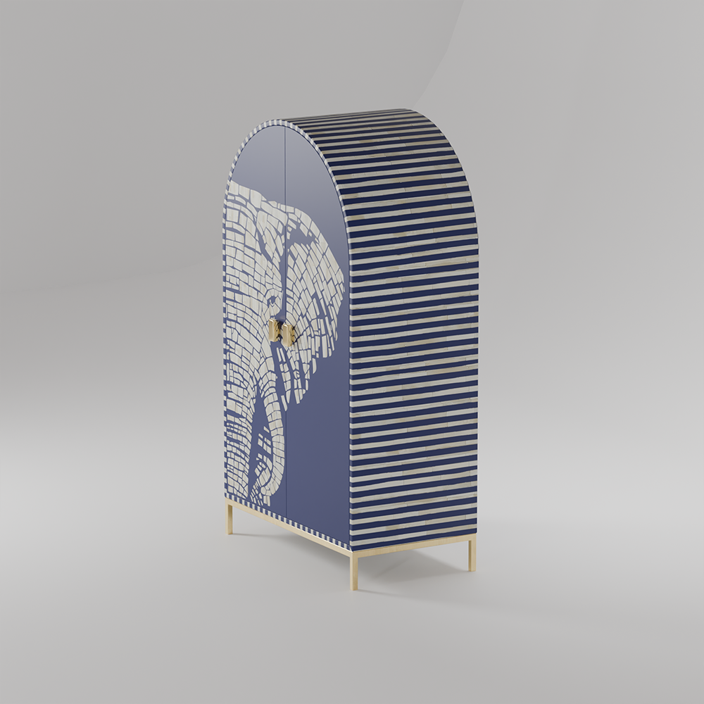 Elephanta Wave Bar Cabinet