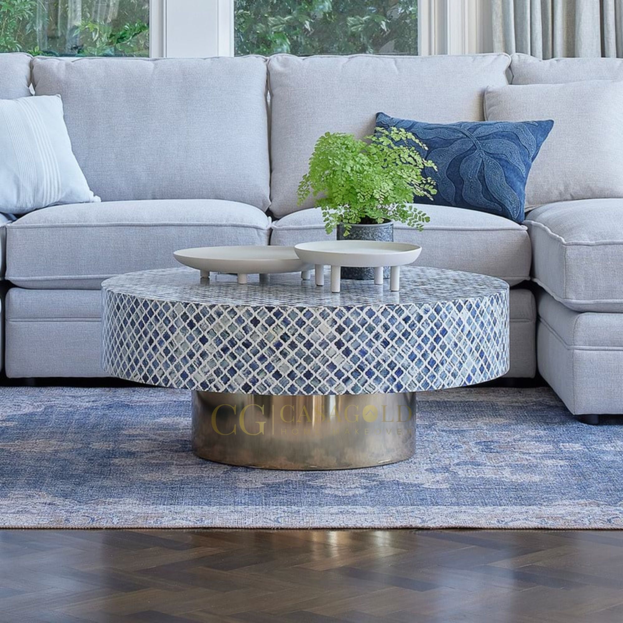 Inlay Round Coffee Table- Borris