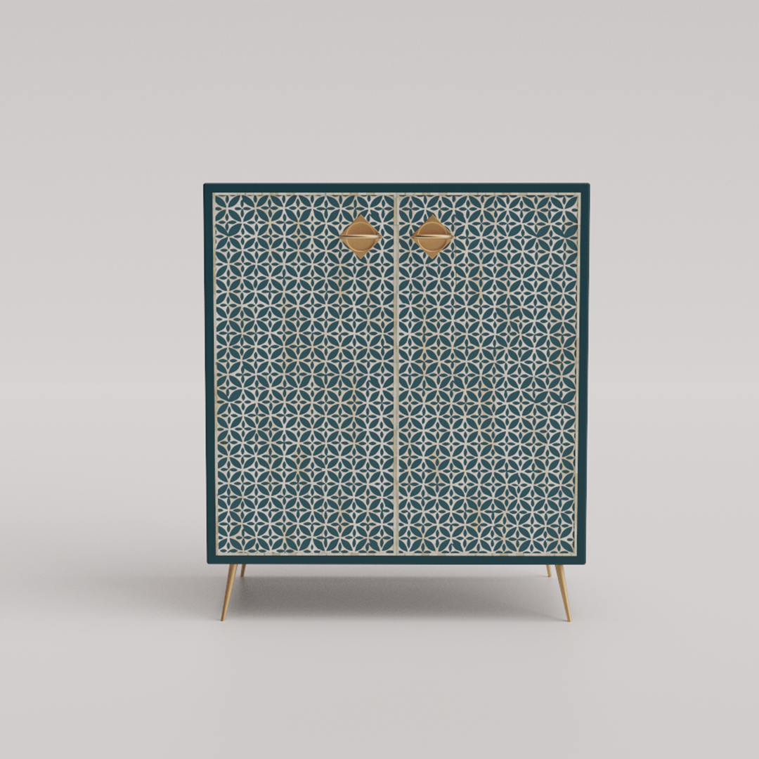 Inlay Cabinet - Geometric Floral