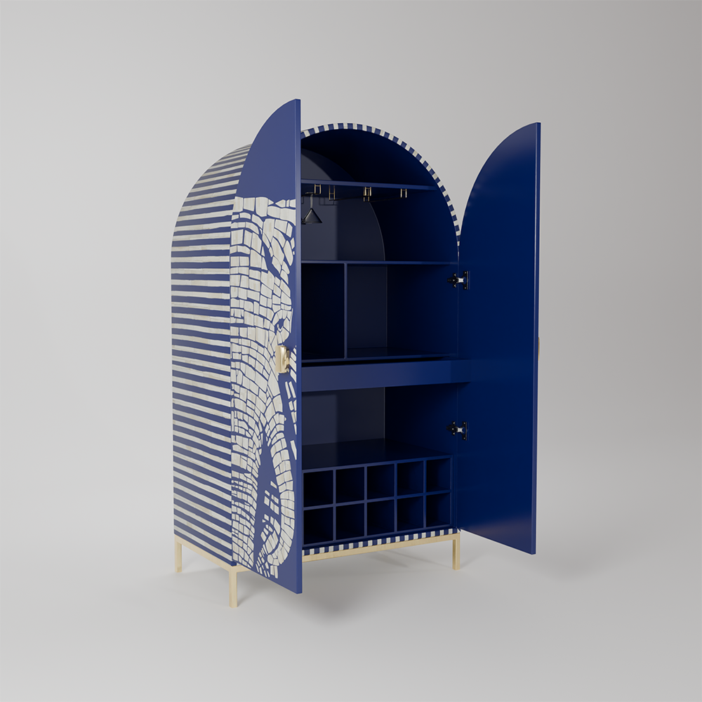 Elephanta Wave Bar Cabinet