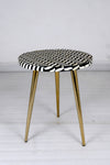 Three leg inlay with Gold Legs Side Table