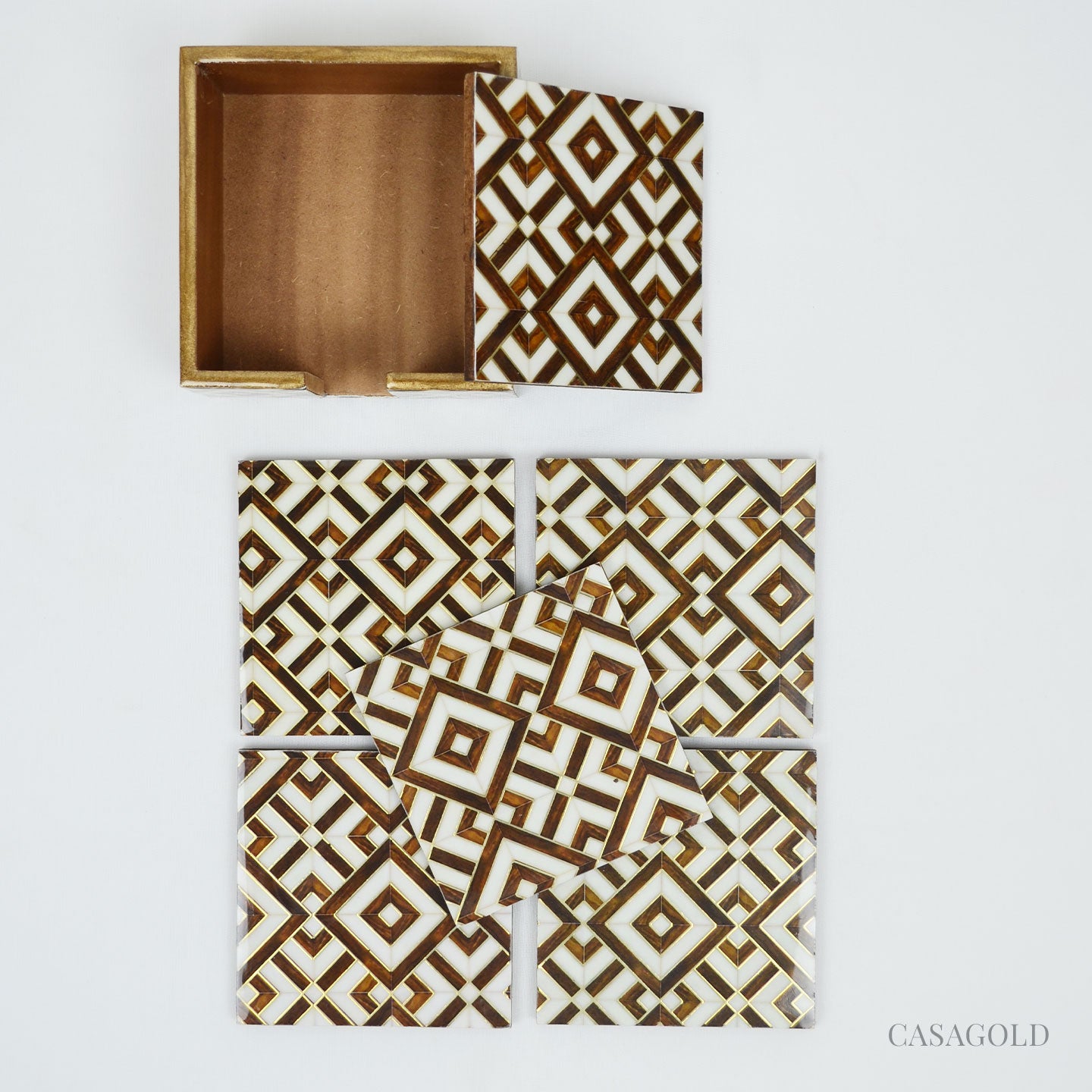 Coasters - Brown & Gold