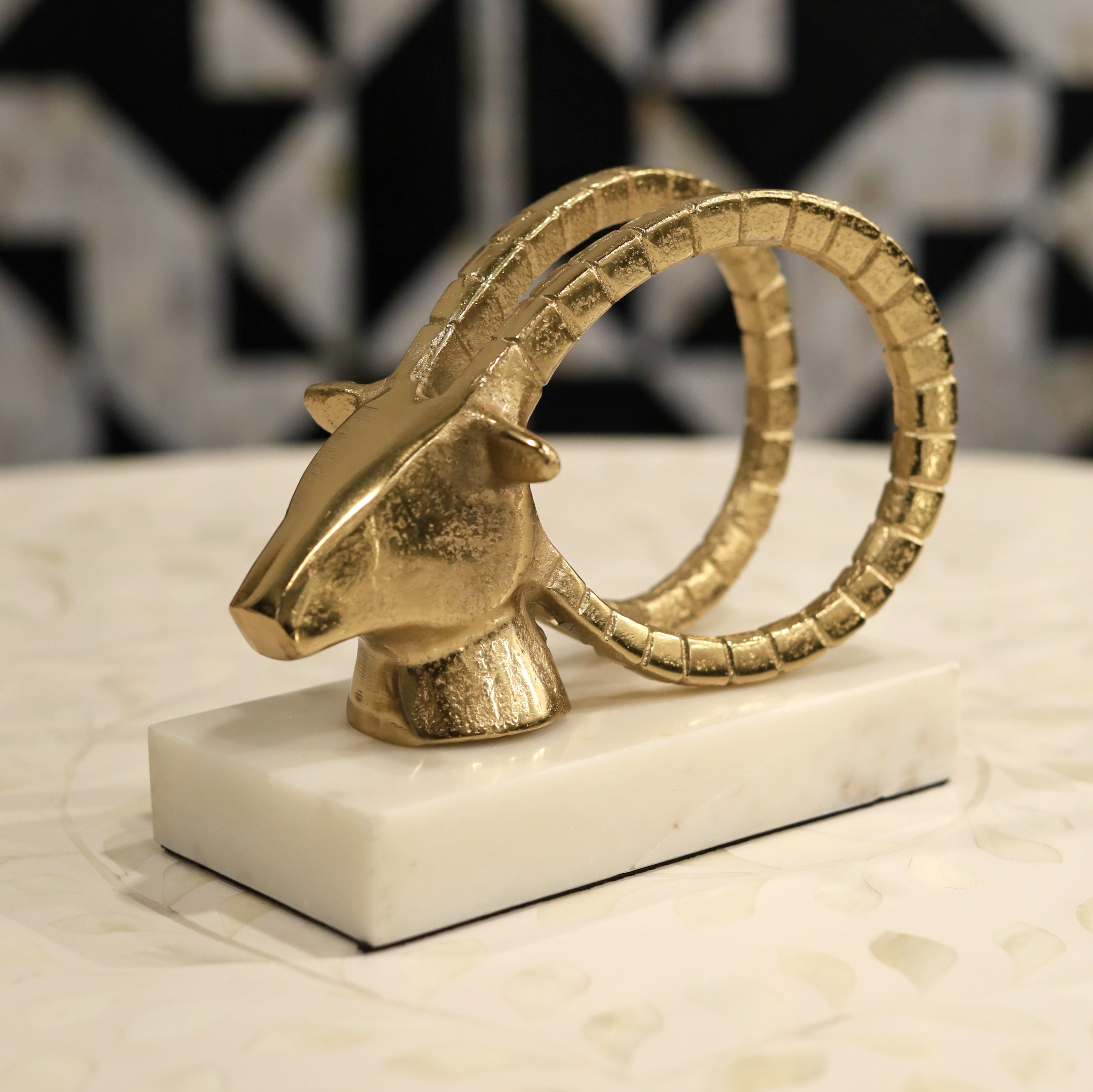 Antique Brass ibex  Showpiece for Living Room	