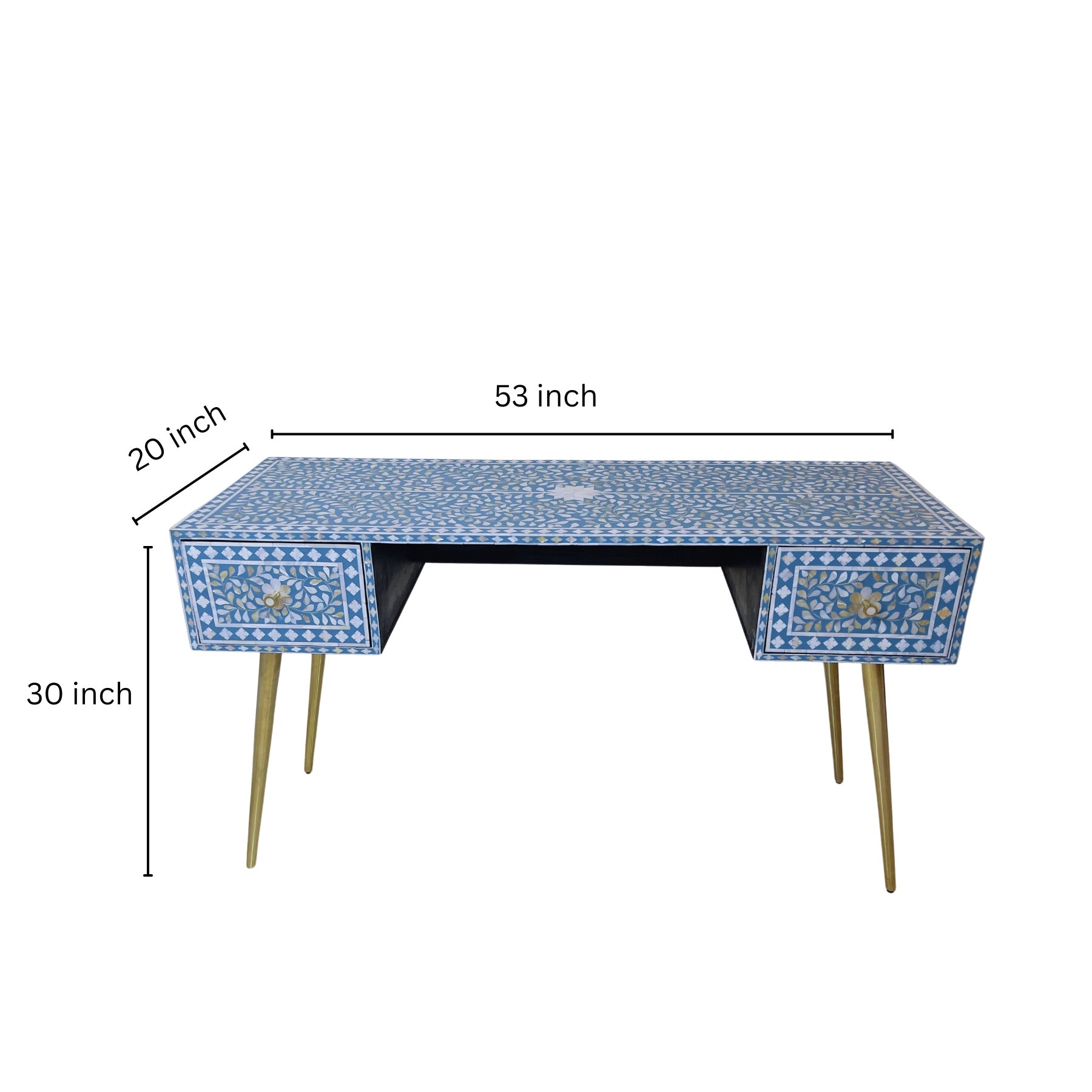 Antique-style bone inlay executive desk with a timeless appeal
