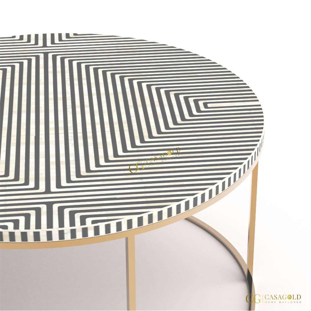 Georgia Striped Inlay Coffee Table - Luxe