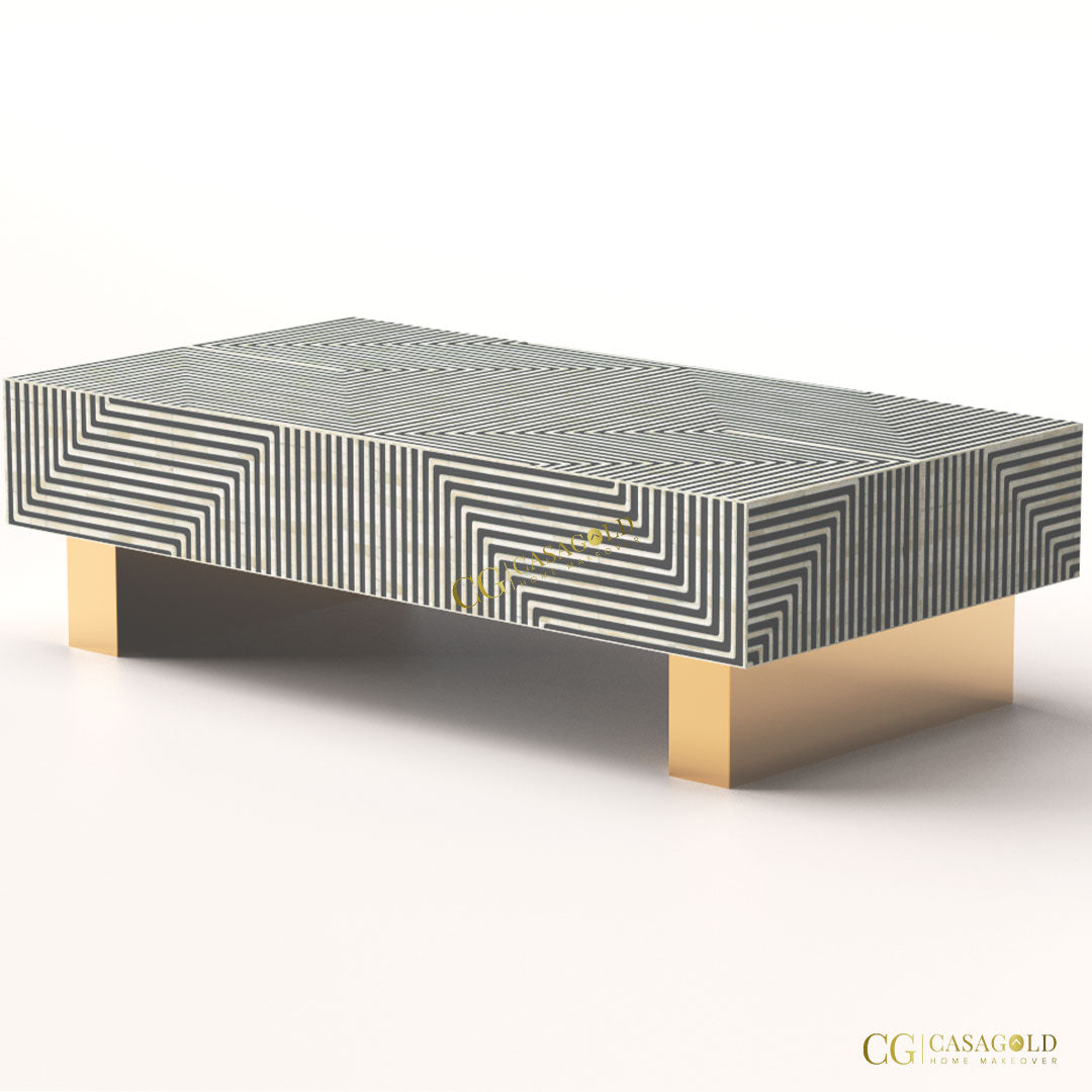 Striped Inlay Rectangular Coffee Table - Harmony