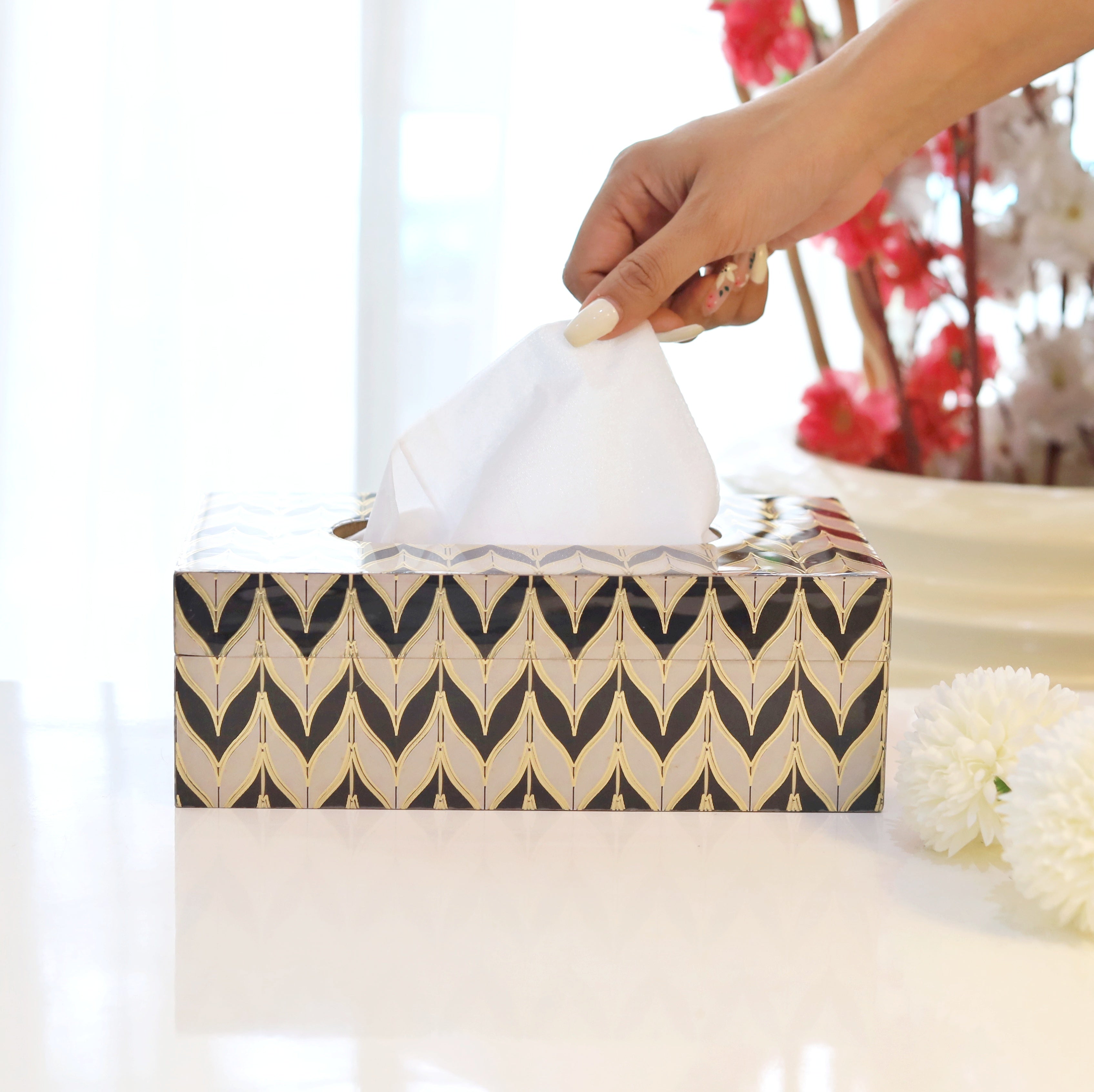 Black & White Tissue Box