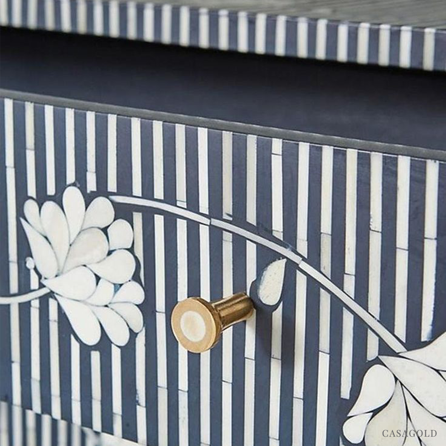Floral Inlay Cabinet - Blossom Stripe