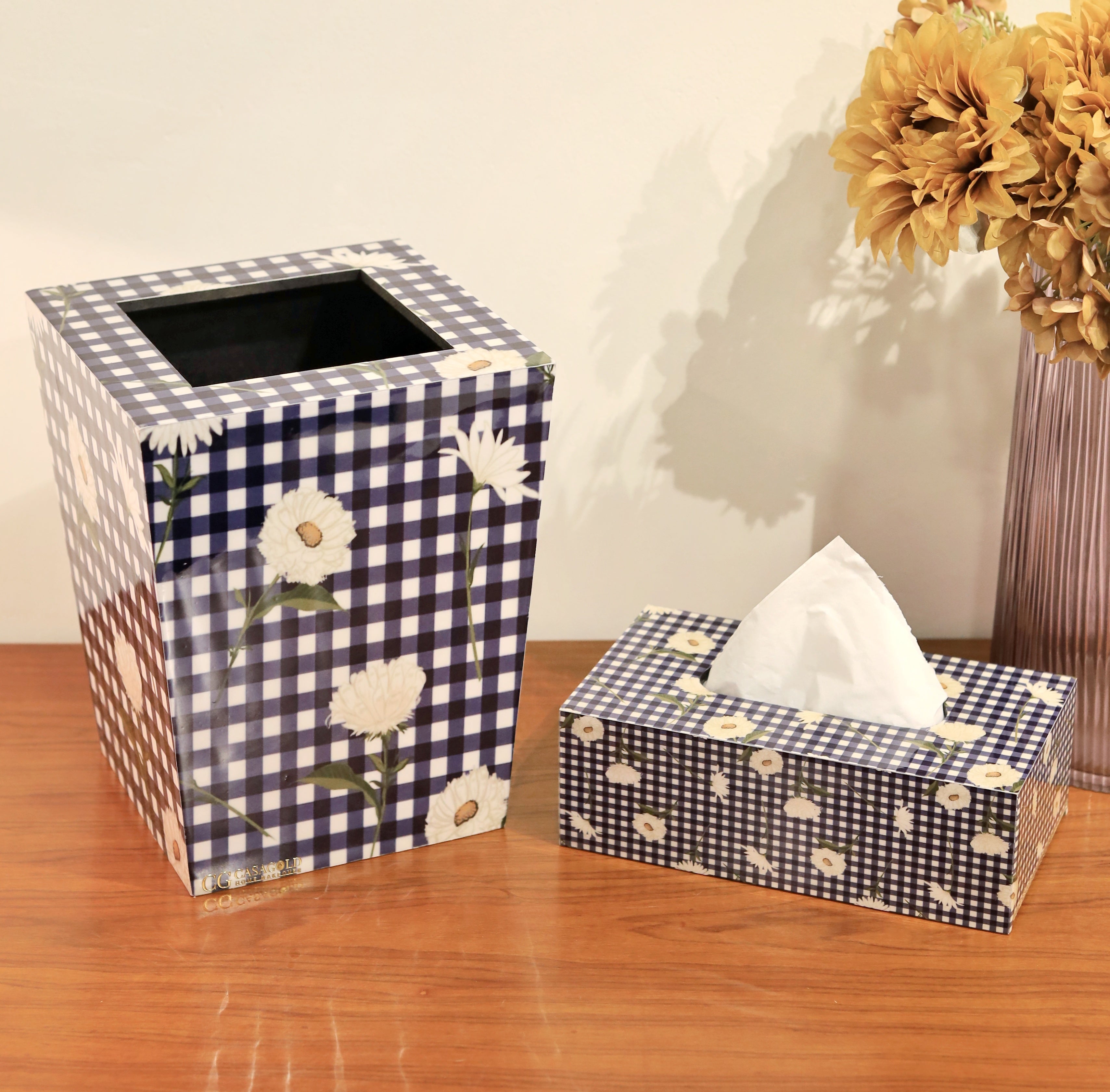 Flora Waste Bin & Tissue Box Set