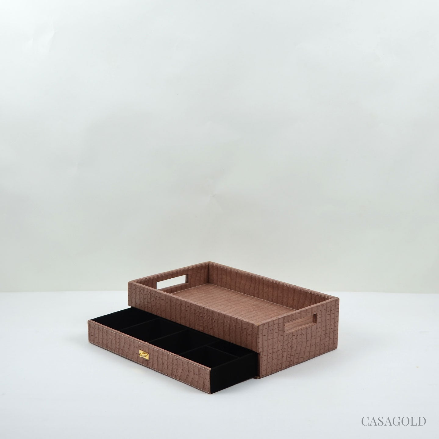 Timeless tea tray with luxury storage features
