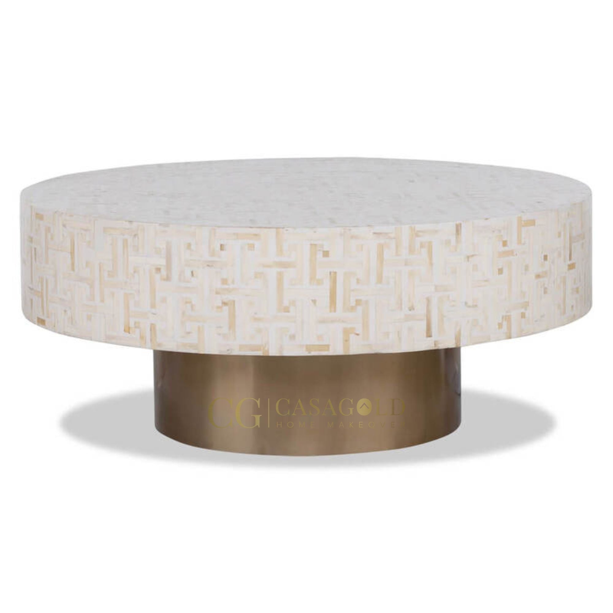  Coffee Table Round with Handcrafted Inlay Work