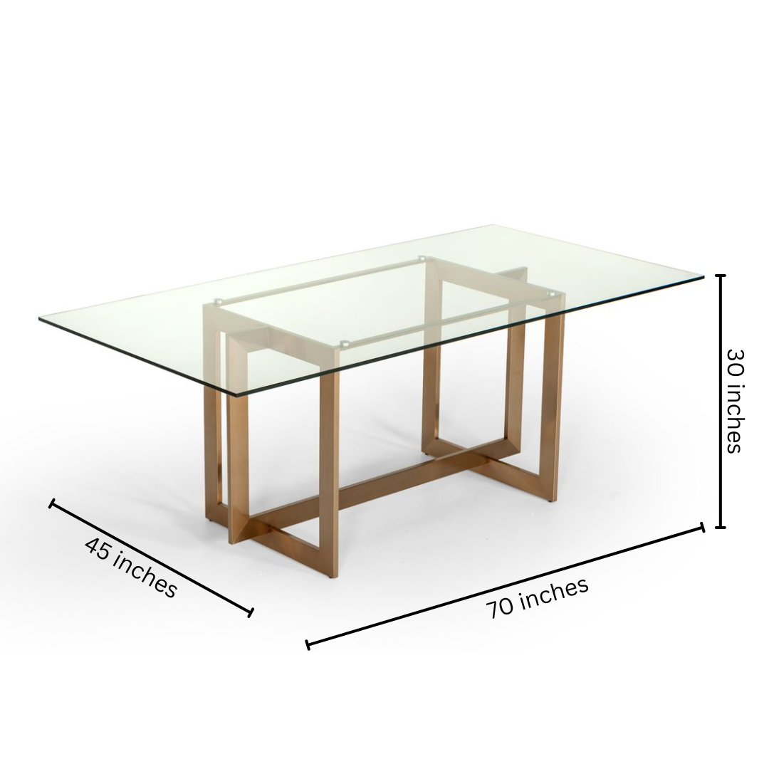 Compact Glass Luxury Dining Table	