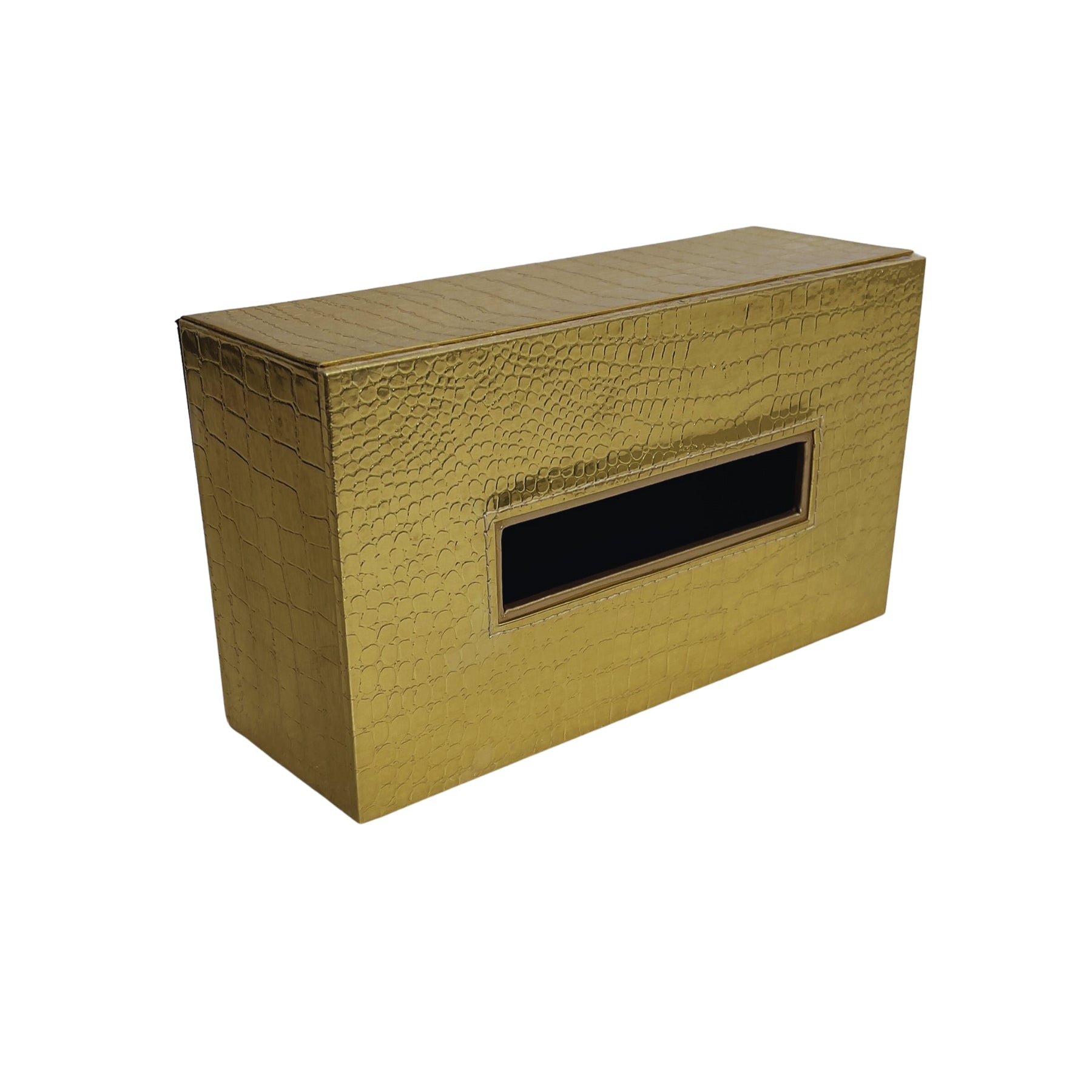Sleek leather tissue box for office organization
