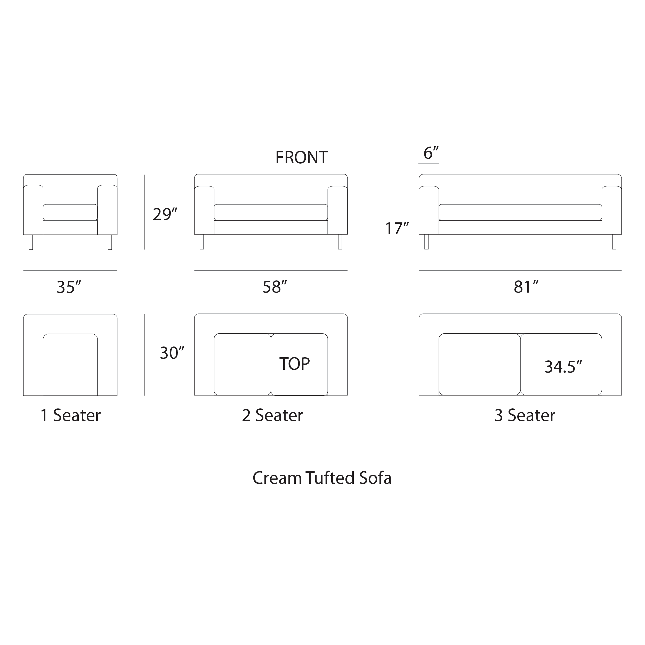 Cream Tufted Sofa