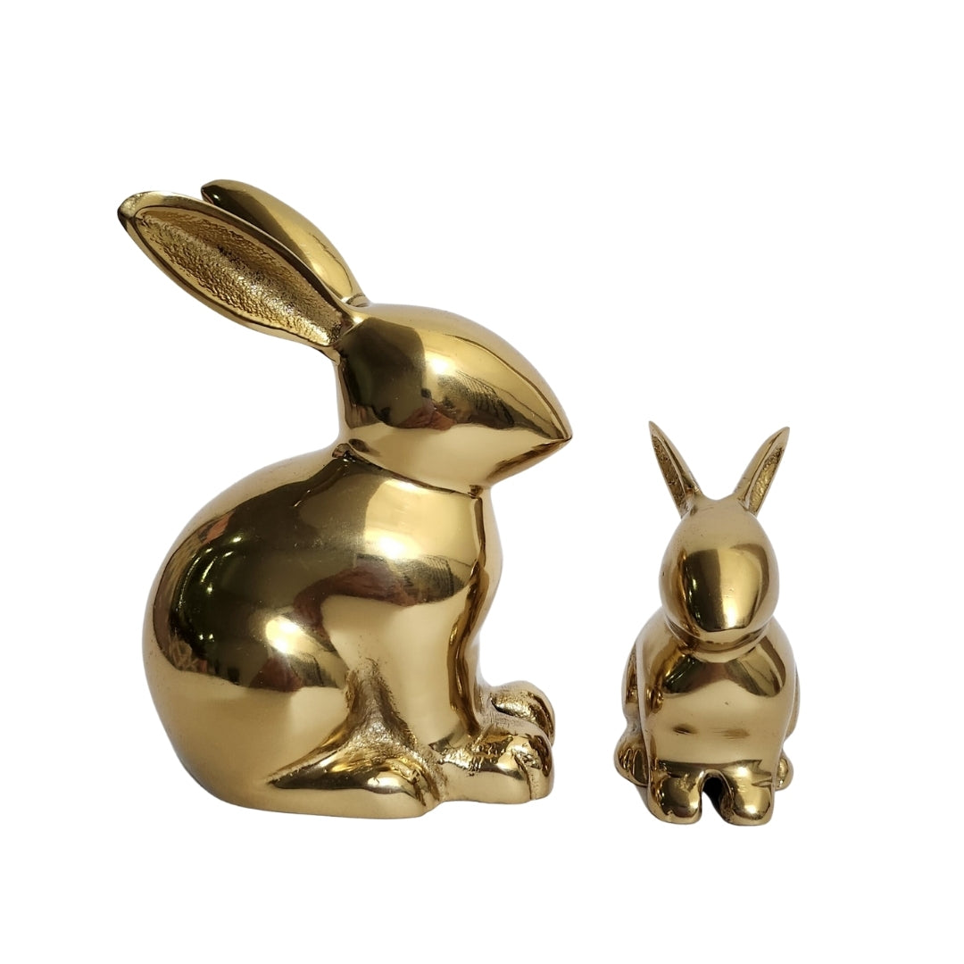 Decorative brass bunny figurine with patina