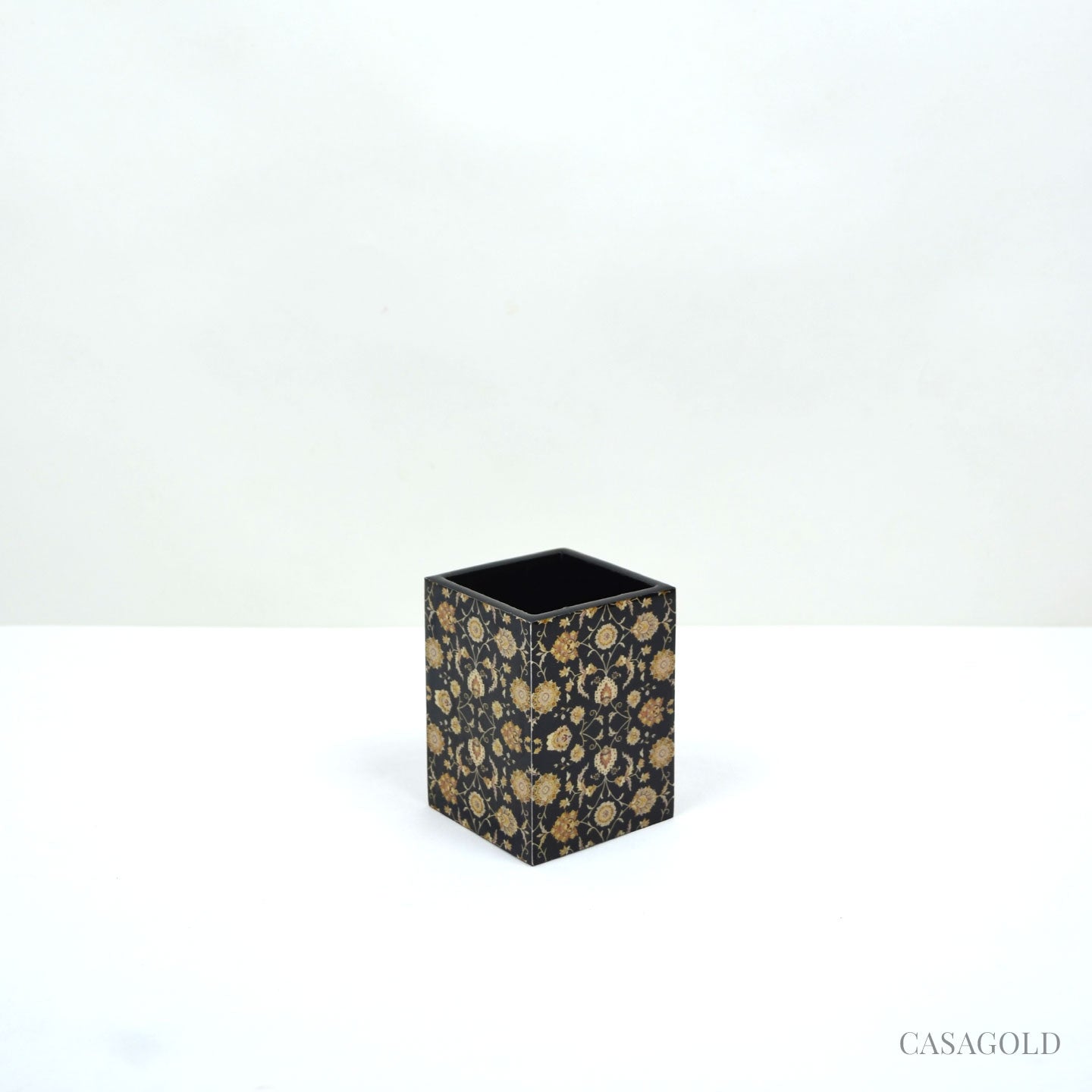 Designer Bathroom Accessories Set with Art Deco Patterns	
