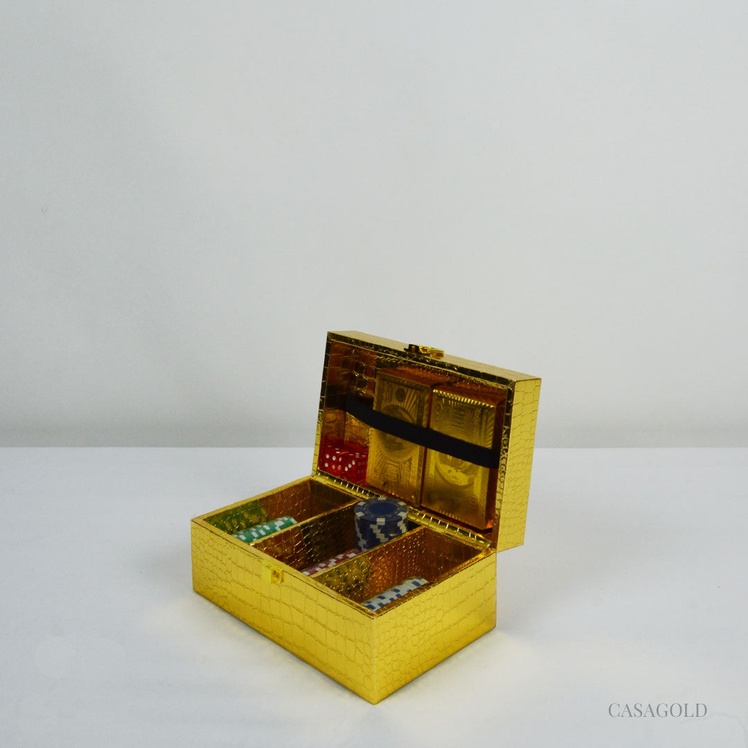 Designer Leather Poker Set with Tokens	