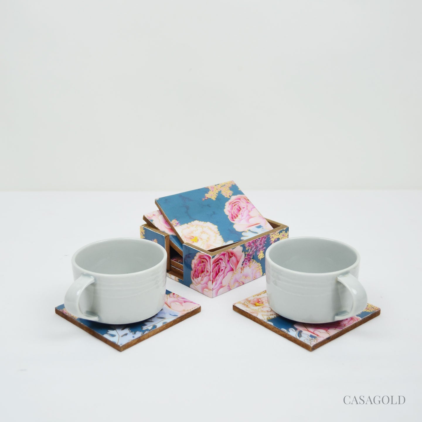 Designer coaster with a stylish tissue box
