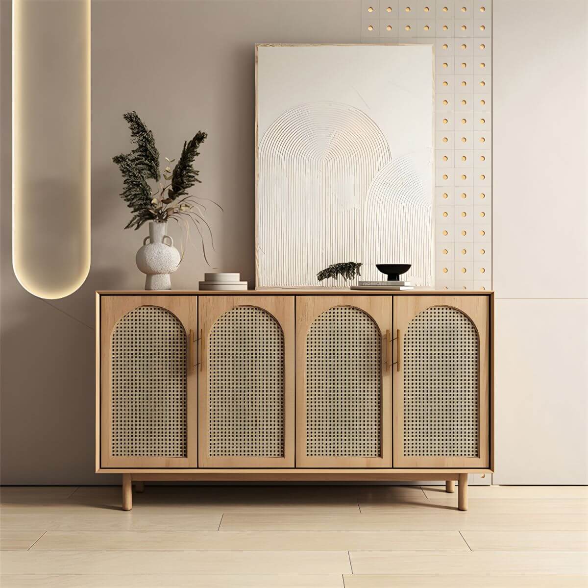 Elegant Handwoven Rattan Luxury Cabinet	