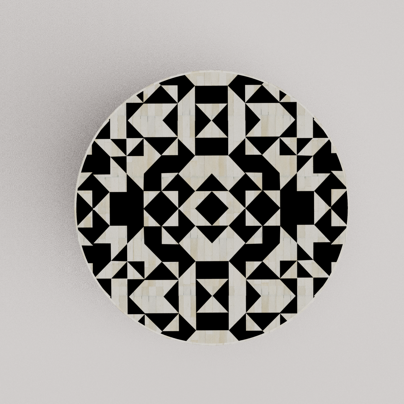 Elegant Round Inlay Coffee Table kingsley black