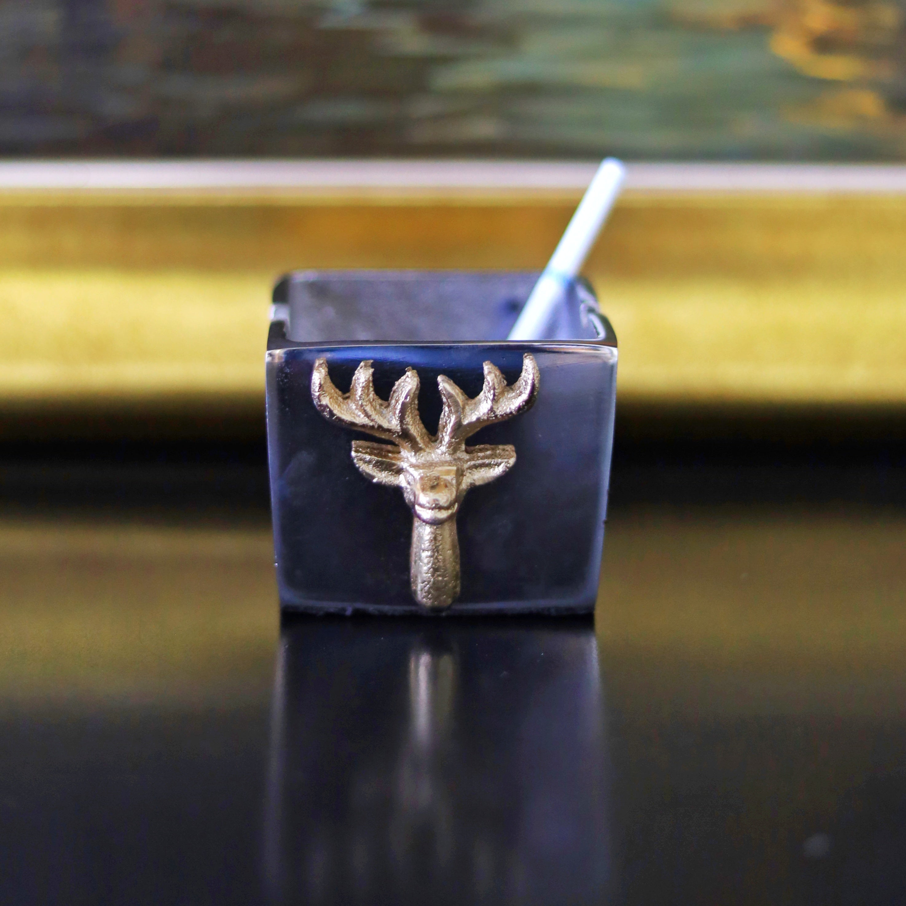 Sophisticated luxury ashtray with stag motif
