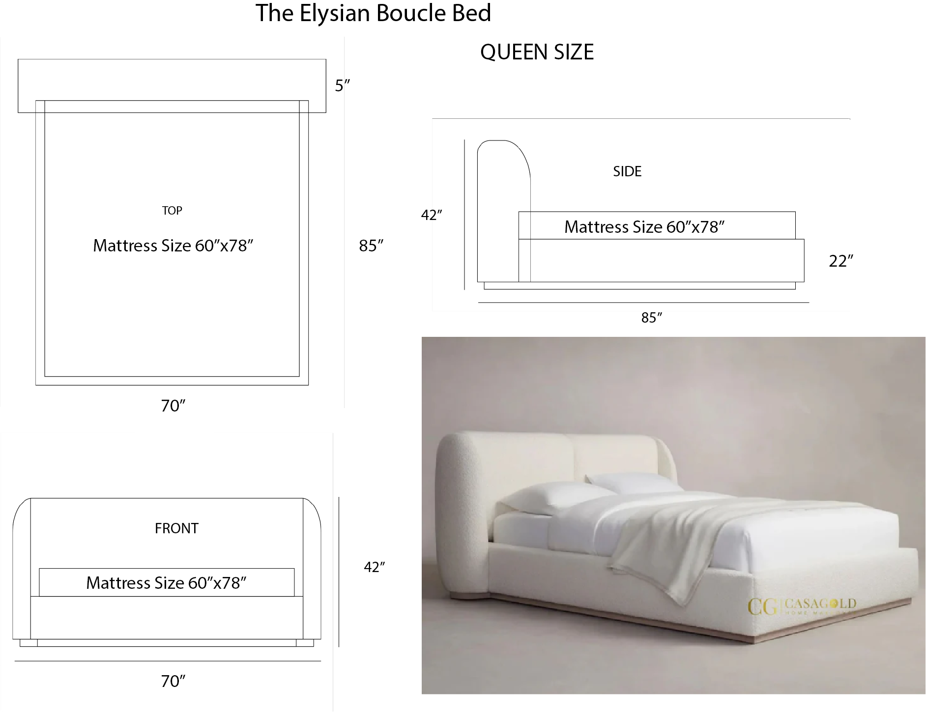 The Elysian Boucle Bed