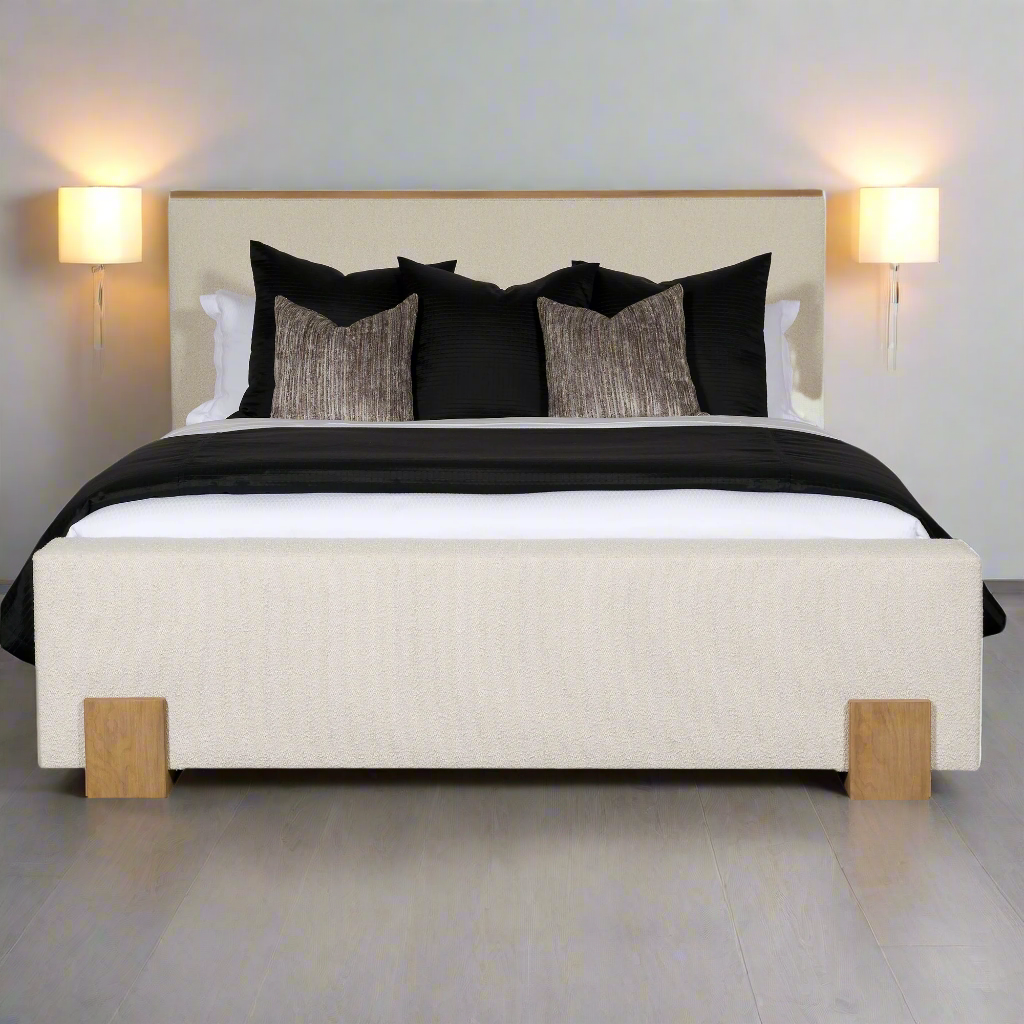 Luxurious Teddy Pleated Bed with Vertical Headboard