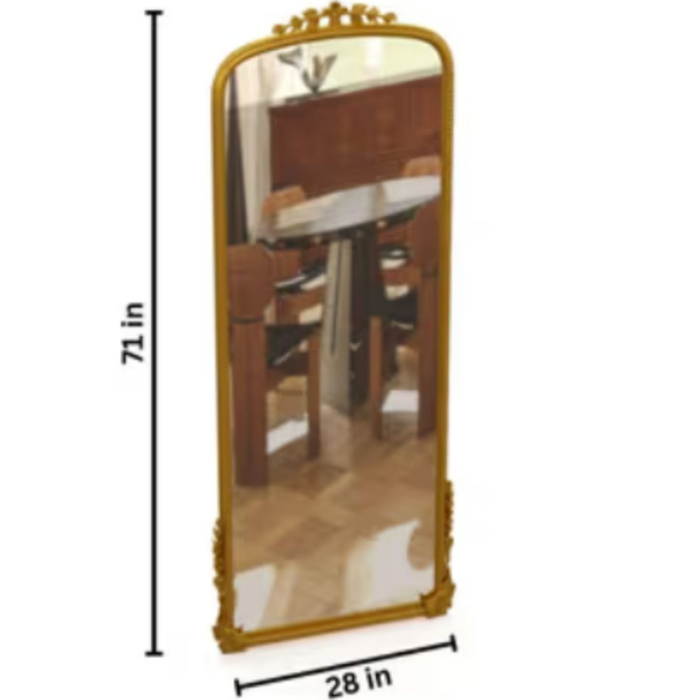Full-length vintage glass dressing mirror for bedrooms