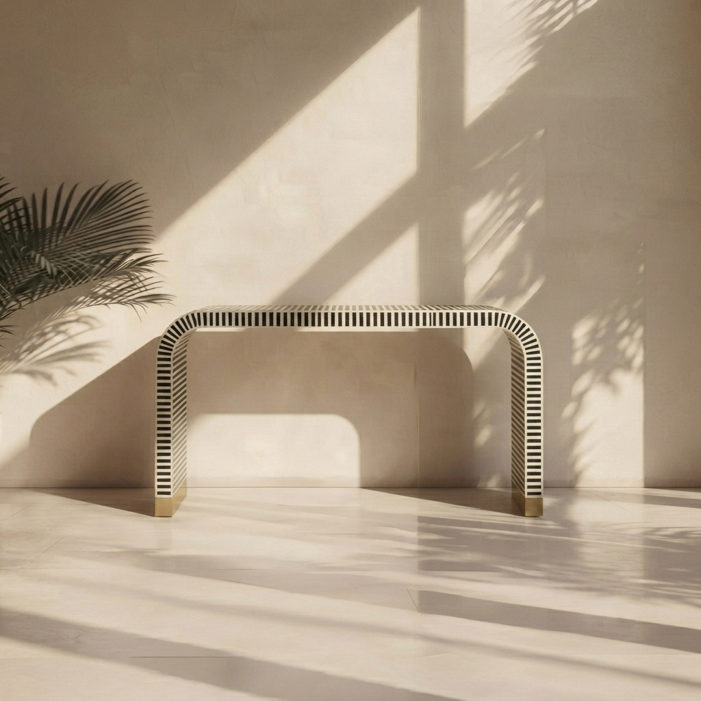 Inlay Entryway Console Table - Waterfall