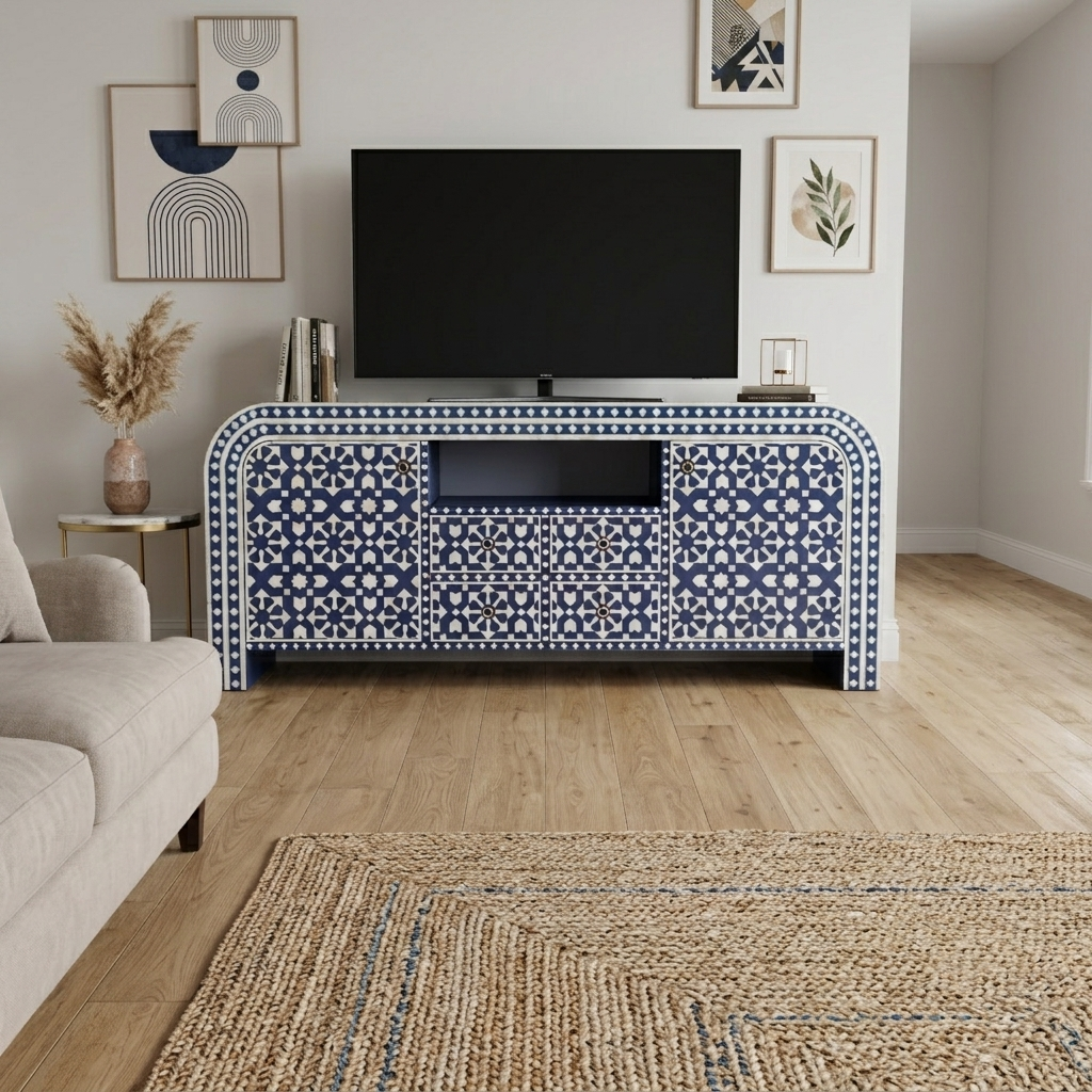Marrakesh Moroccan Bone Inlay Media Unit